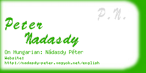 peter nadasdy business card