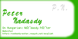 peter nadasdy business card